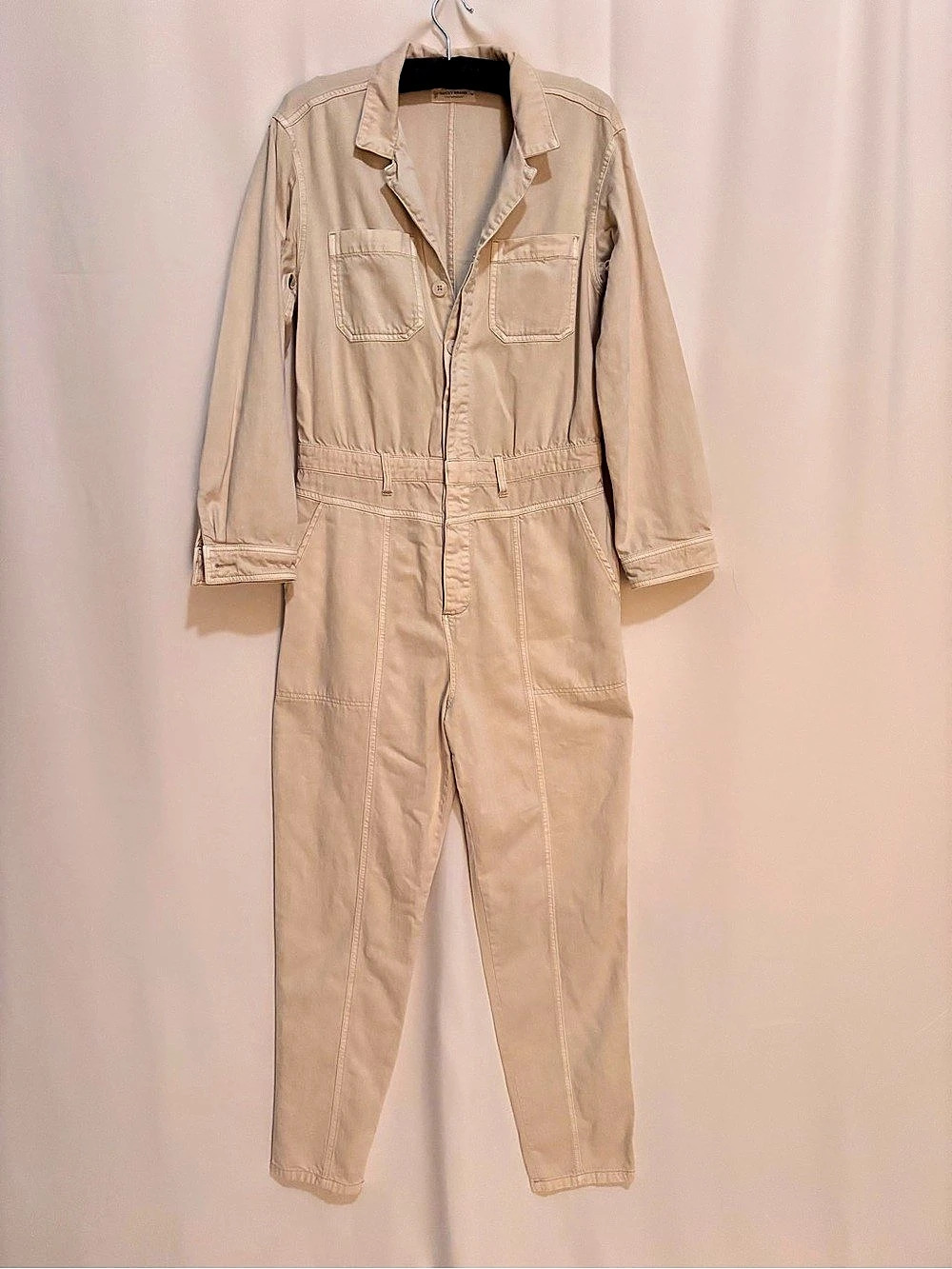 Lucky Brand Utility Jumpsuit in Beige Size Medium